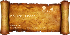 Makrai Andor névjegykártya