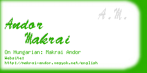 andor makrai business card